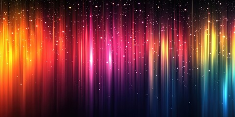 Vibrant Abstract Rainbow Color Background with Vertical Stripes and Glowing Lights &ndash; A Stunning Vector Design for Creative and Modern Visuals