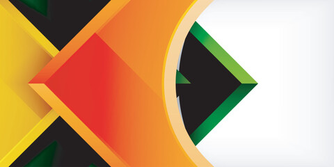 Arrow with round elements. Color geometric shapes background. Vector Illustration For Wallpaper, Banner, Background, Card, Book Illustration, landing page