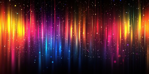 Vibrant Abstract Rainbow Color Background with Vertical Stripes and Glowing Lights &ndash; A Stunning Vector Design for Creative and Modern Visuals