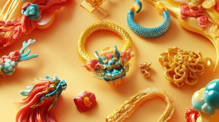 Fototapeta premium Chinese New Year Dragon Ornament