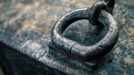 A macro photograph of the luggage lock shackle, focusing on the metal finish and strength, with the surrounding area softly blurred.