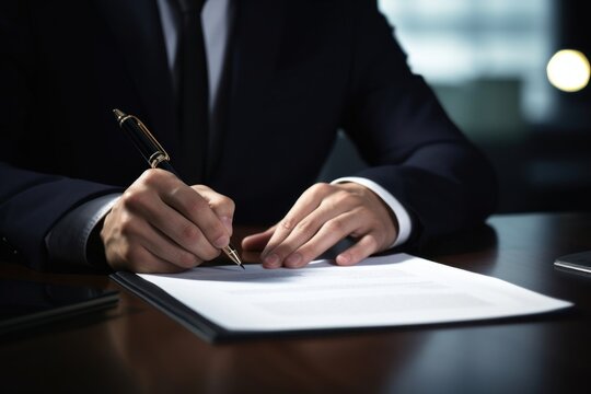 Legal contract writing paper.
