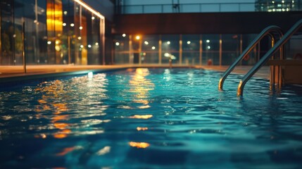 Obraz premium Nighttime Swimming Pool