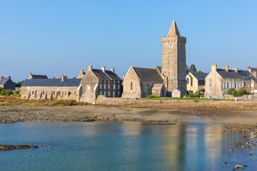 Ancient church at Portbail, Normandy, France