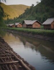 Fototapeta premium a beautiful lanscape river in the fantastic nature with green