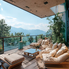 relax in the villa terrace in nice weather 