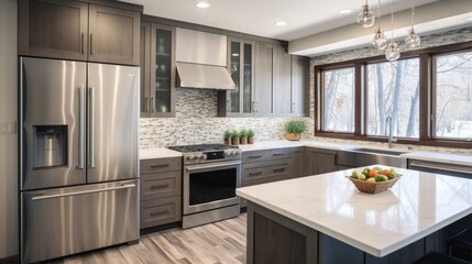 Modern Kitchen Design with Stainless Steel Appliances