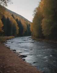 Fototapeta premium a beautiful lanscape river in the fantastic nature with green
