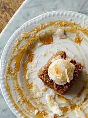 Toto Coconut Cake with Vanilla Ice cream