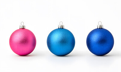  Shiny Christmas balls collection isolated on a white background