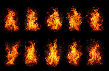 fire flames on black