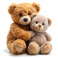 Obraz premium one teddy bear hugs another