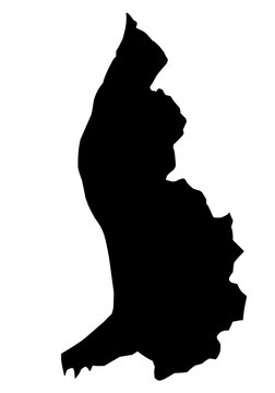 silhouette map of liechtenstein