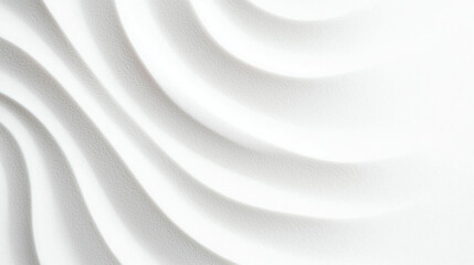 Obraz premium Abstract background Textured white wall with smooth, flowing wave patterns creating modern aesthetic. design adds depth and elegance to any space