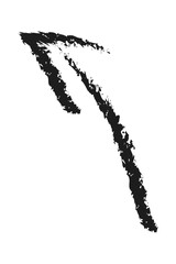 Charcoal arrow up left. Doodle hand drawn.