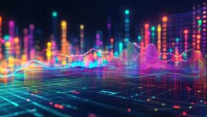 Abstract Colorful Financial Data Visualization