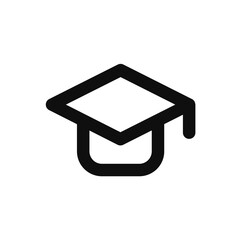 mortarboard icon. Simple vector sign.