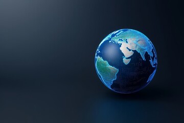 Fototapeta premium A futuristic blue earth with hologram effects and WIFI internet technology
