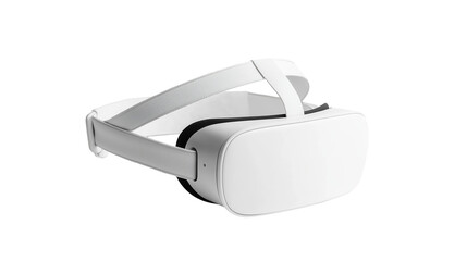White VR headset with adjustable strap isolated on transparent background