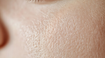 Naklejka premium Close up macro photo of face skin texture showing wrinkles and pores