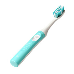 Rechargeable green electric toothbrush isolated on transparent background