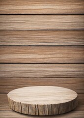 Fototapeta premium A black wooden platform, perfect for product presentation. Created with generative AI technology