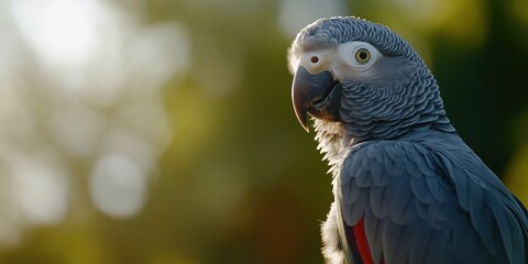 Obraz premium A close-up of an African Grey Parrot