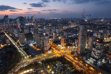 , Qingdao, Shandong Province, China, aerial photography, city, city skyline, buildings, background,