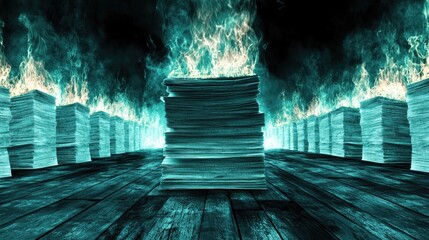 Papers in Flames: A Surreal Vision of Chaos