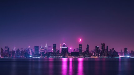 Fototapeta premium Nighttime Skyline of New York City