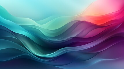 Fototapeta premium digital technology abstract blue green purple gradient curve poster background