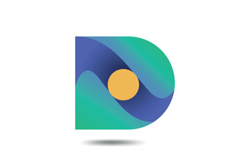 abstract letter d logo with gradient and modern style for branding