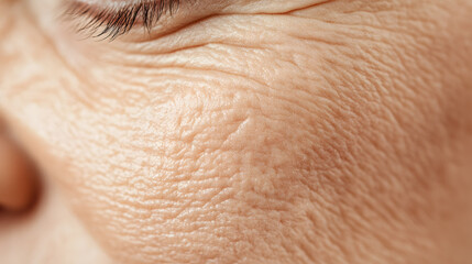 Naklejka premium Close up of middle aged woman face with wrinkles