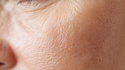 Fototapeta premium Close up of middle aged woman face with wrinkles