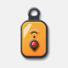 Obraz premium A modern flat design icon of a Bluetooth tracker in vibrant colors. This image showcases a simple and easily recognizable device for tracking and navigation purposes.