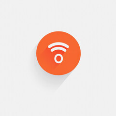 A flat design of a simple Bluetooth icon in orange on a clean white background. Perfect for technology-related applications, interfaces, or digital projects.