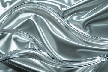 3D Crystal Clear Satin Backdrop with Glossy Curves and Luminous Waves