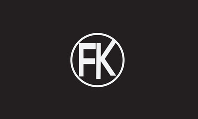 FK, KF , F , K , Abstract Letters Logo Monogram