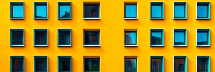 Modern Yellow Building Facade - Ultra-Realistic Photography