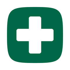 Obraz premium Round Corner White Cross Green Squircle