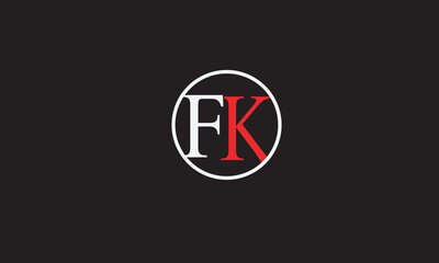 FK, KF , F , K , Abstract Letters Logo Monogram