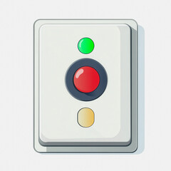 This graphic showcases a simple flat light switch icon featuring vibrant colors. Ideal for digital applications, it represents modern electrical control with clarity and style.