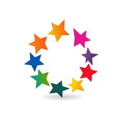 Obraz premium Simple Colorful Star Graphic Icon logo Symbol
