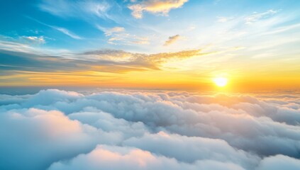 Obraz premium Beautiful Sunrise Above the Clouds - Symbolizing Hope and New Beginnings