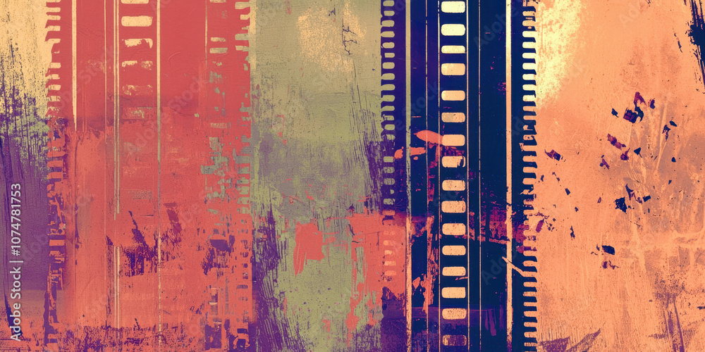 Poster a colorful abstract painting with a lot of lines and splatters