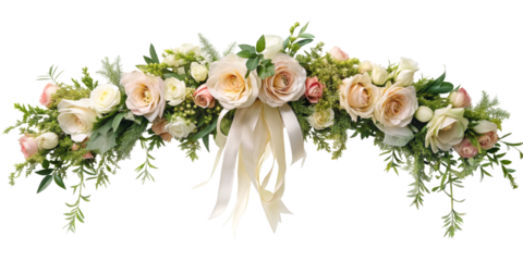 wedding flower arch, transparent background