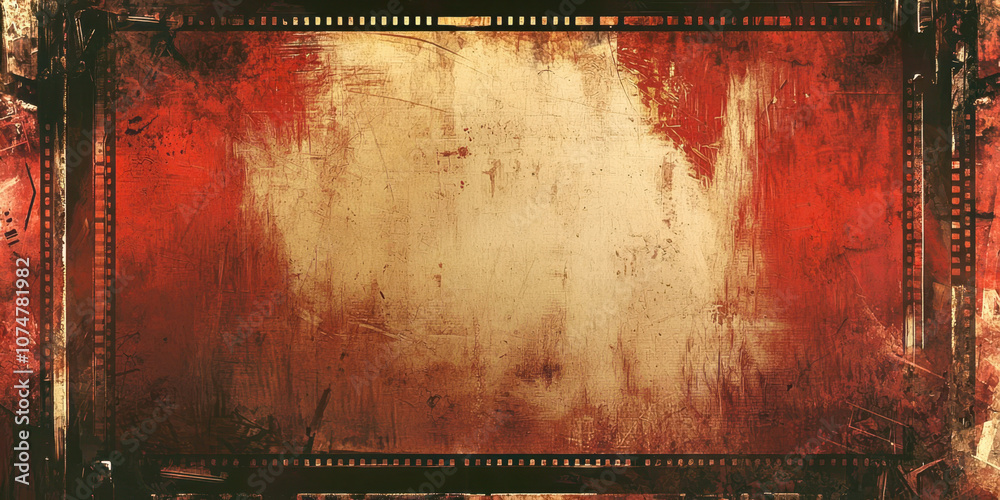Poster a red and white background with a blurry red line