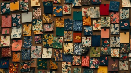 A Tapestry of Textures: A Fabric Swatch Collection.Concept of textile design, interior design, fashion design, material exploration, creativity, inspiration.