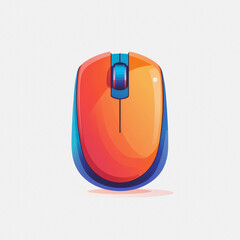 This colorful wireless mouse icon features a modern flat design, perfect for digital and technology-themed projects. The isolated artwork on a white background enhances its visual appeal.