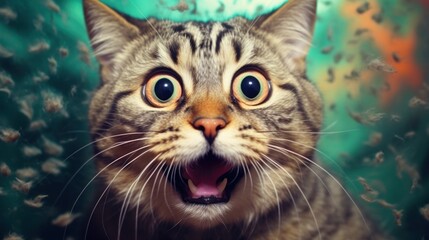 Surprised Cat in a Cloud of Dust